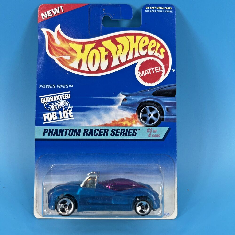 1997 Hw #531 Phantom Racer Power Pipes Blue 3Sp Moc